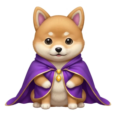 baby shiba dog, in magic purple cloak sticker