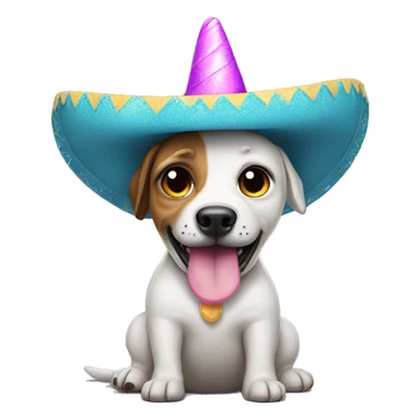 dog with a unicorn coming out of its butt and a sombrero on its head sticker