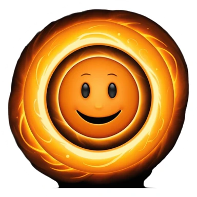 make a blackhole, accretion disk and all, with an orange smiley face sticker