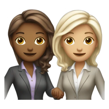two white business women with different hair colors shaking hands sticker