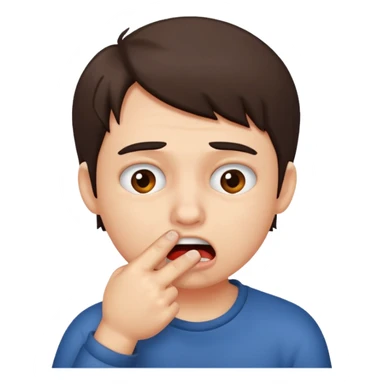 Una carita mordiéndose el dedo  sticker