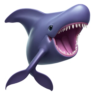 purple sperm whale with open mouth sticker