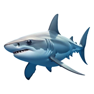 Cinematic Noble Hammerhead Shark Portrait Emoji, Poised and regal, with a broad, flattened hammer-shaped head, wide-set eyes, and a streamlined, powerful body gliding through deep blue waters, Simplified yet sharp and sophisticated features, highly detailed, glowing with a cool, oceanic luminescence, high shine, intelligent and commanding, stylized with an air of marine authority, focused and vigilant, soft glowing outline, capturing the essence of a watchful and confident predator that appears ready to glide out of the screen with effortless power! sticker
