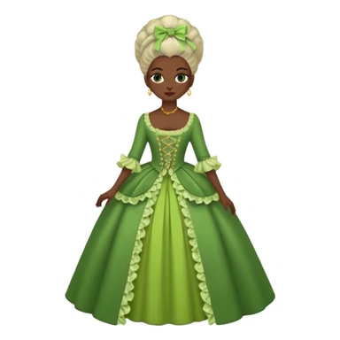 marie Antoinette fashion dark skinned woman green clothe sticker
