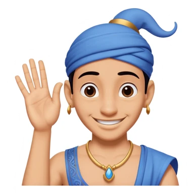 Genie from Aladdin. make several options for the genie from alladin cartoon for the further animation, i want that he shows the like sign with his left hand and smiles sticker