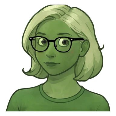 blond girl with glasses  sticker