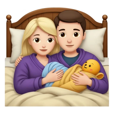 two people cuddling in bed sticker