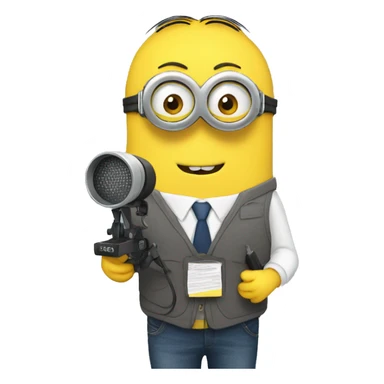 Minion as a news reporter sticker