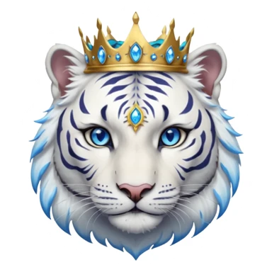 ESO Female white tiger khajiit leader of the umbral rose, blue eyes, blue 'third eye' gem, something symbolizing leadership ruling  sticker