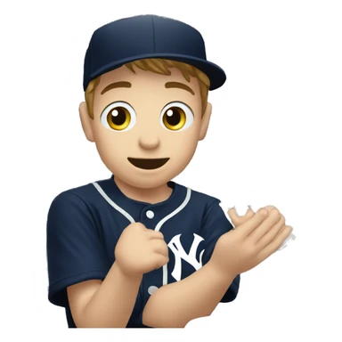 Child like hands desperately grasping at the virtual Yankees ticket sticker
