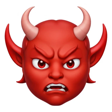 Devil emoji with pouting lips sticker