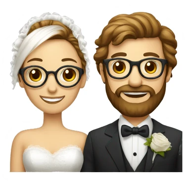 Un homme légère barbe et une femme mariage lunettes sticker