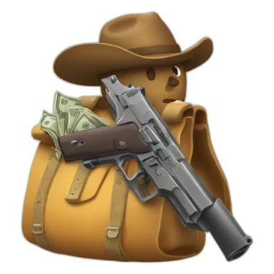 Ladron con pistola y bolsa de dinero y un pasa Montaña  sticker