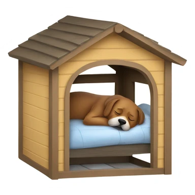 Person sleeping outside in a dog house sticker