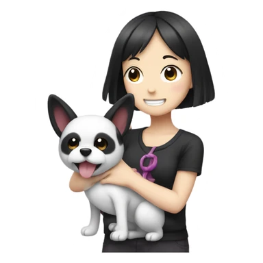 Kuromi with a dog   sticker