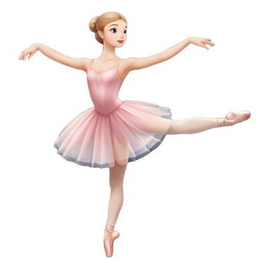 Icon for Ballet: a theater stage with silhouette of a ballerina in an elegant pose, surrounded by spotlight and stage lights. The icon should convey the grace and beauty of ballet, with focus on the dancer and the dramatic lighting. Transparent background. sticker