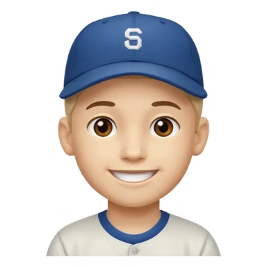 happy boy in baseball cap sticker