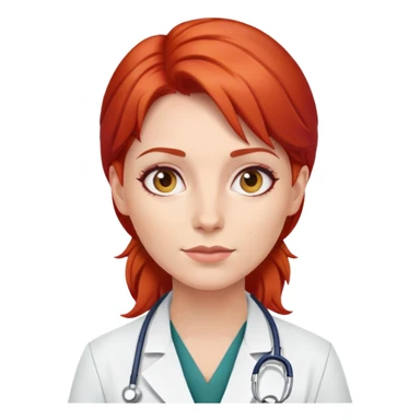 female doctor with red hair sticker