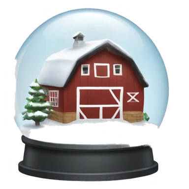 snow globe barn sticker
