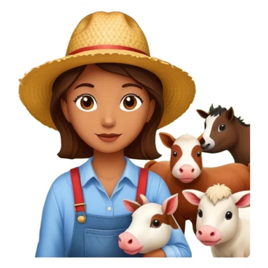 a person visiting a farm with barn and animals in the background sticker