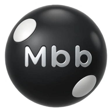 Black pull Ball with MB written on it. Nothing else no holes or anything. sticker