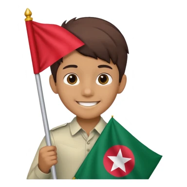 A boy is standing with the flag of Bangladesh 🇧🇩 sticker