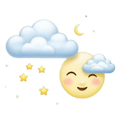 Yellow Moonlight and mini cloud left and right side with beautiful night finish  sticker