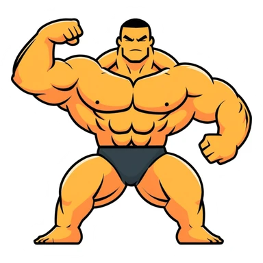 powerful strong limbs flexing, bodybuilder pose sticker