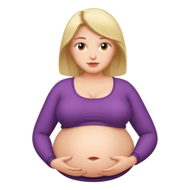 A woman with a big belly sticker
