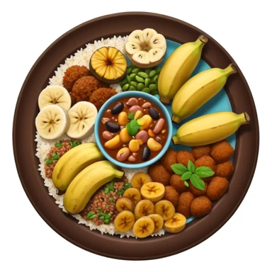 Food plate with brazilian food sticker