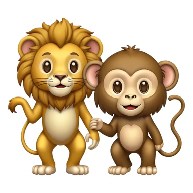 Lion avec singe sticker