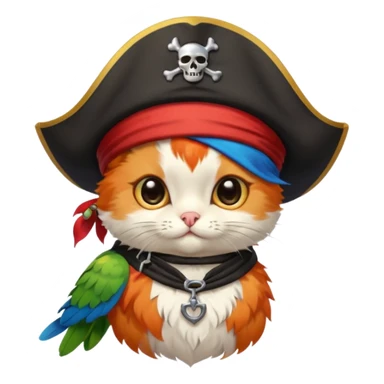 بچه گربهpirate and parrot sticker
