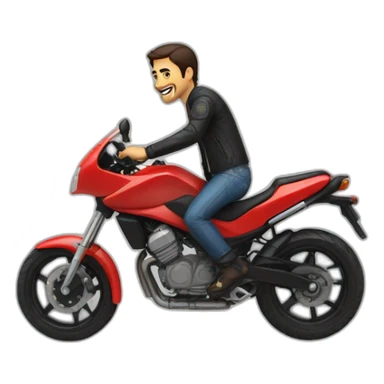 chico joven rubio subido en una moto sticker