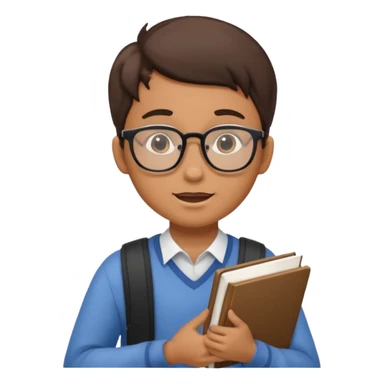 student holding a book and asking a question sticker