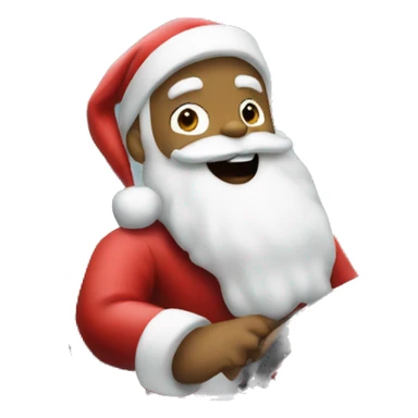 santa in a car sticker