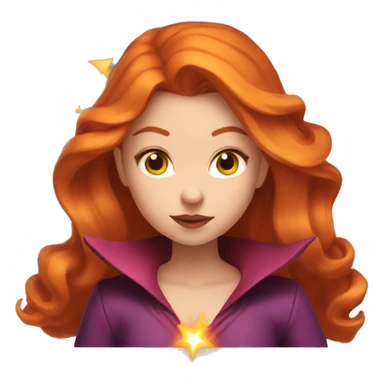 orange hair scarlet witch with magic sticker