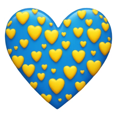 Blue and yellow heart  sticker