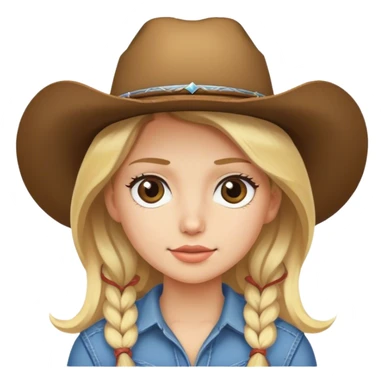 Girl with cowboy hat blond hair sticker