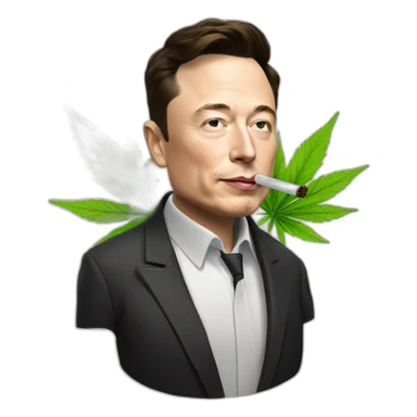 elon musk smoking weed sticker