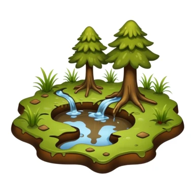 Emoji to be used on my dog’s Instagram highlight. It’s a highlight of my dogs adventures where they run through forests and splash through muds so an emoji of maybe a muddy puddle with forest or swampy elements sticker