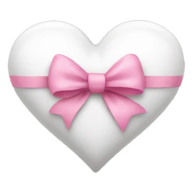 white heart with pink bow sticker