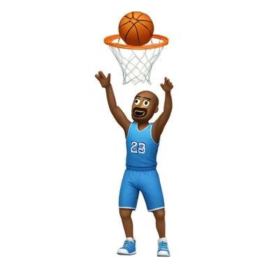 a guy shooting a basketball into a hoop sticker