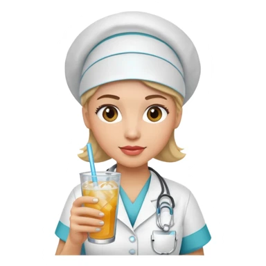 nurse holding icey drink sticker