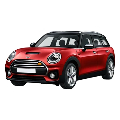 Red Mini Cooper Clubman with lots of Christmas decorations sticker