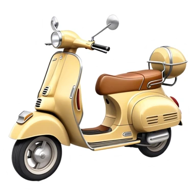 Cinematic Realistic Vespa Pop Culture Emoji, depicted as a sleek vintage scooter symbolizing Italian style rendered with dynamic detail and retro lighting. sticker