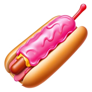 Melting neon ice cream hot dog  sticker