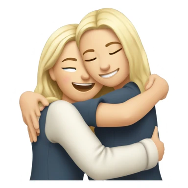 Hug two Caucasian girlfriends sticker