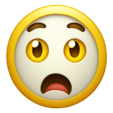 shocked face emoji round yellow sticker