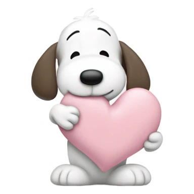 pastel pink heart with snoopy hugging woodstock in it sticker