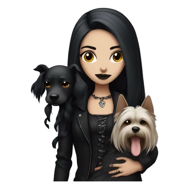 goth girl with a dog sticker